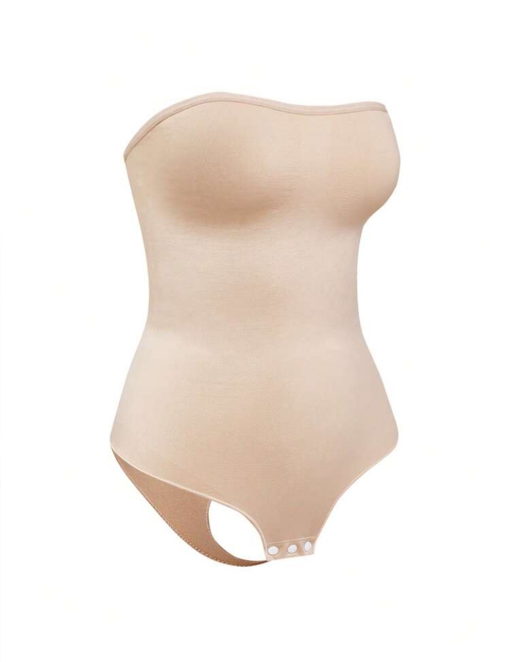 Women’s Strapless Thong Shapewear Bodysuit with Non-Slip Silicone Waist & Curve Shaping